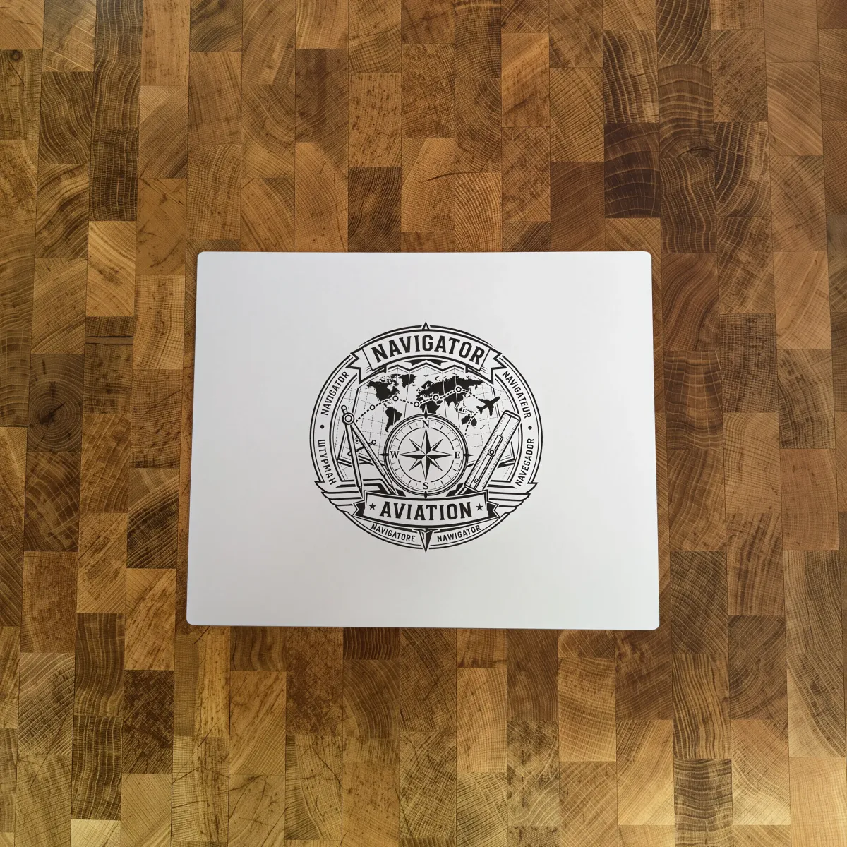 Aluminium Mousepad – Lasergravur "Navigator Aviation"