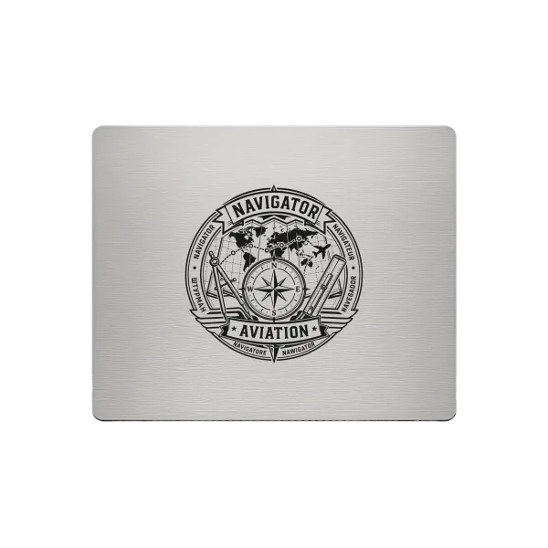 Aluminium Mousepad – Lasergravur "Navigator Aviation"