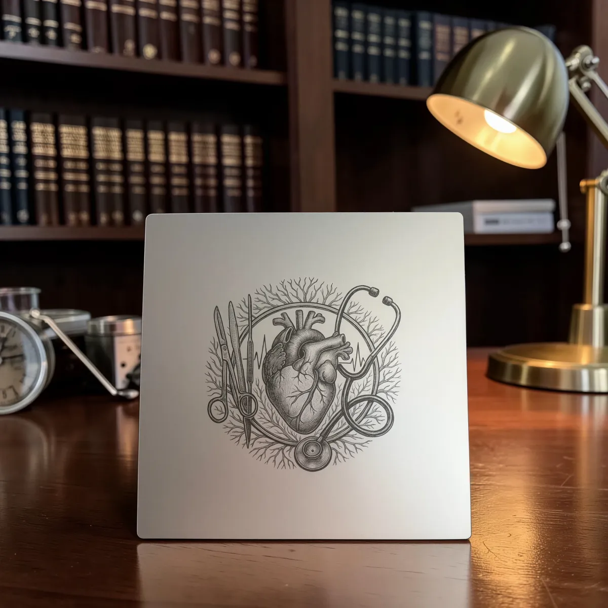 Aluminium Mousepad – Lasergravur "Medical Heart"