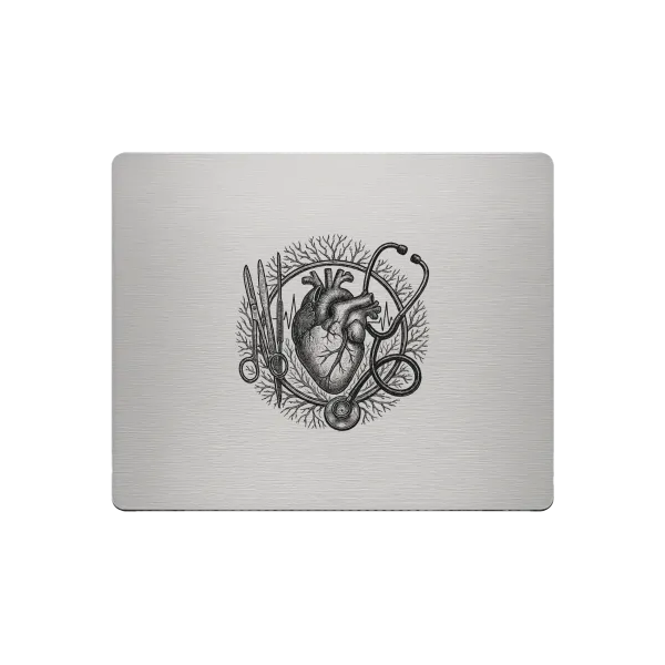 Aluminium Mousepad – Lasergravur "Medical Heart"