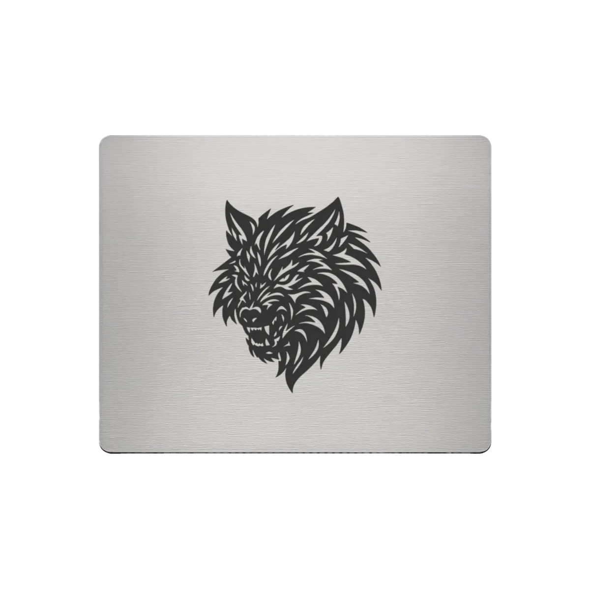 Aluminium Mousepad – Lasergravur "Wolf Head"