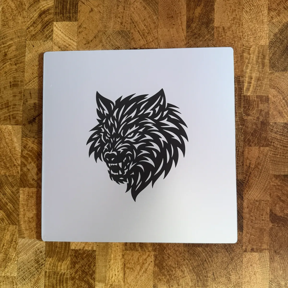 Aluminium Mousepad – Lasergravur "Wolf Head"