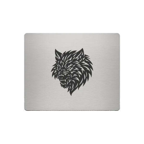 Aluminium Mousepad – Lasergravur "Wolf Head"