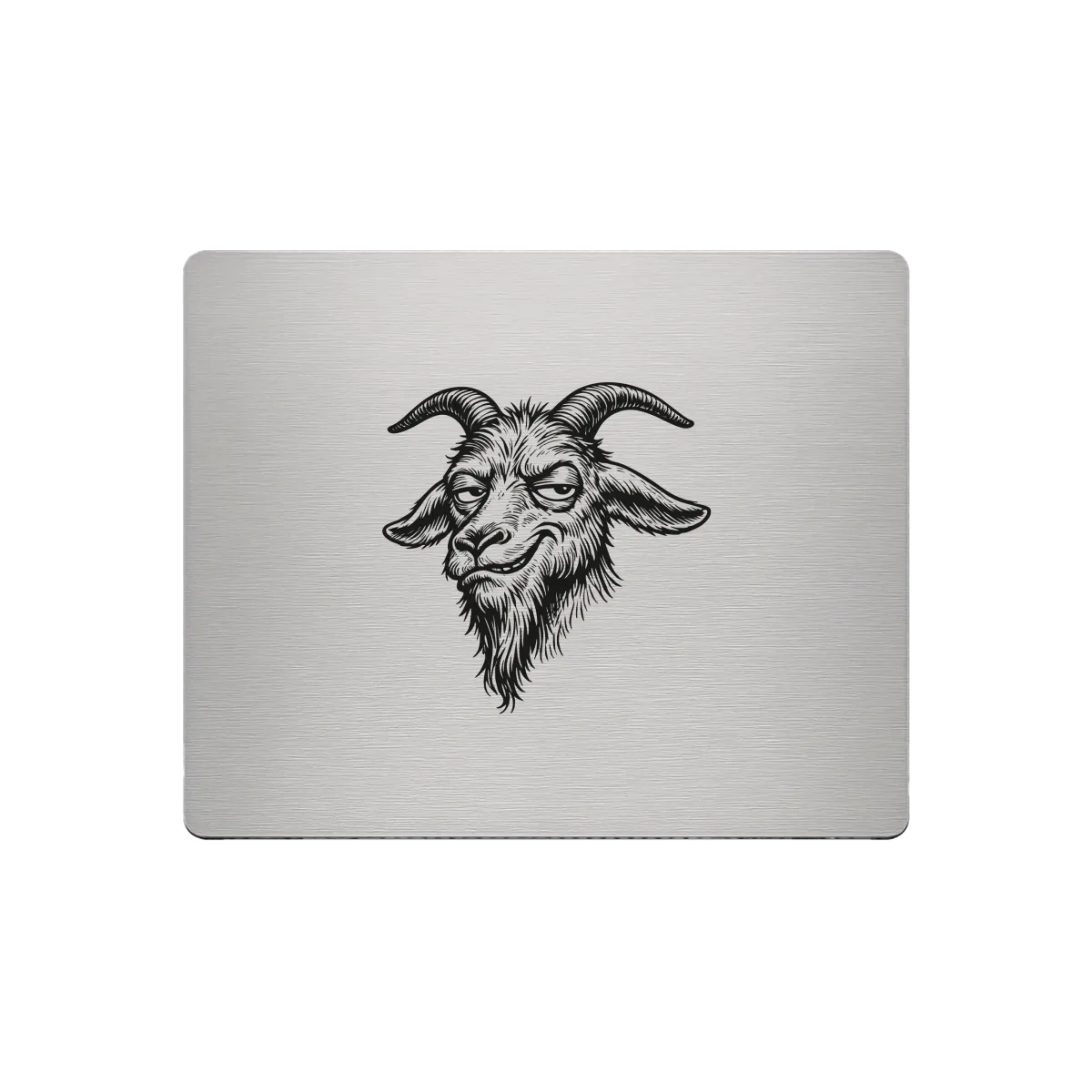 Aluminium Mousepad – Lasergravur "Goat Head"