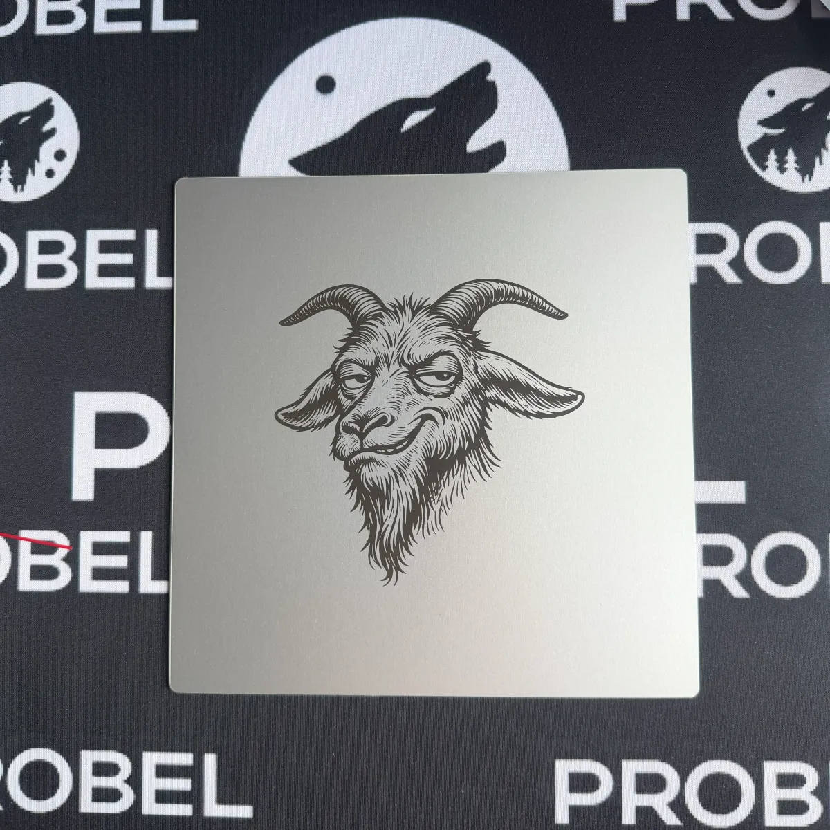 Aluminium Mousepad – Lasergravur "Goat Head"