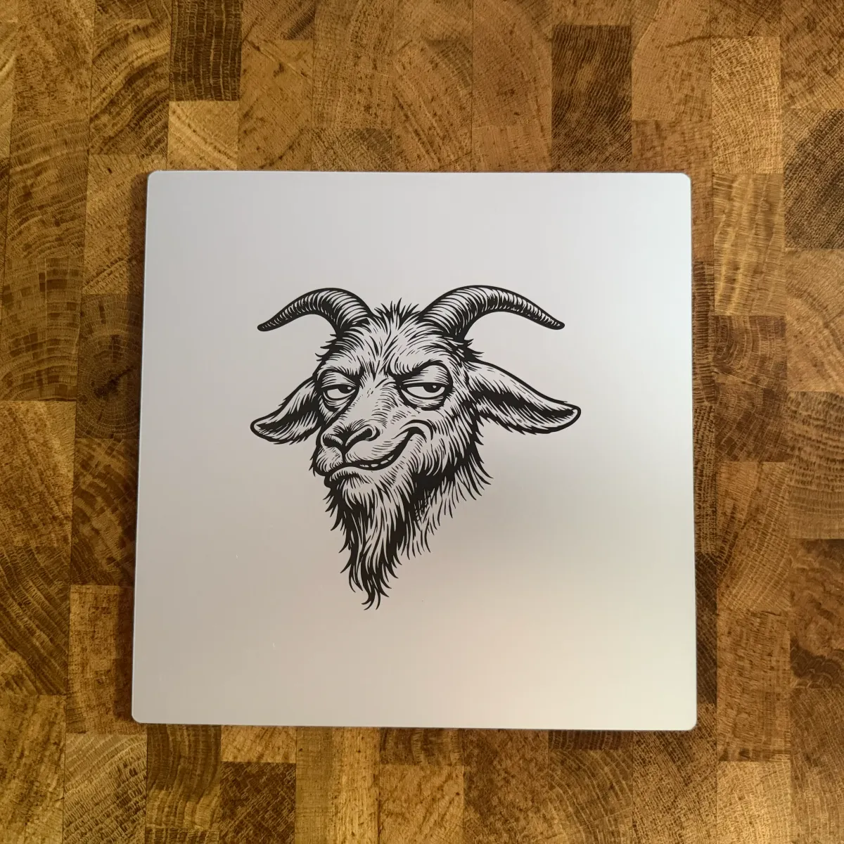 Aluminium Mousepad – Lasergravur "Goat Head"