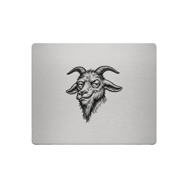 Aluminium Mousepad – Lasergravur "Goat Head"