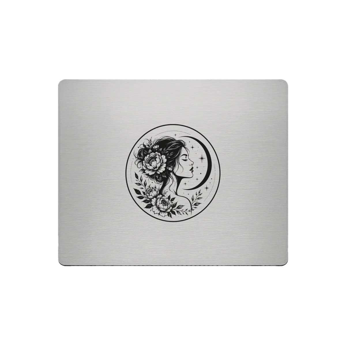 Aluminium Mousepad – Lasergravur "Moon Flower Girl"