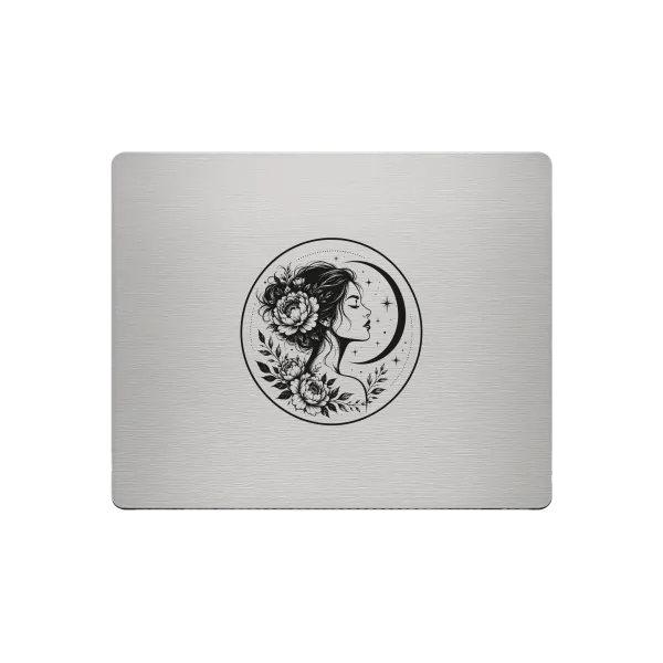 Aluminium Mousepad – Lasergravur "Moon Flower Girl"