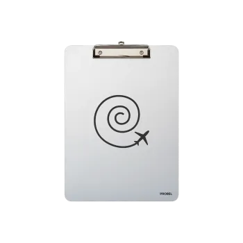 Klemmbrett Aluminium A4 "Spiralflug" – Schreibplatte mit Lasergravur