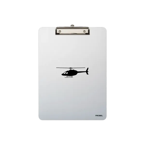 Aluminium-Klemmbrett A4 „Helicopter Silhouette“