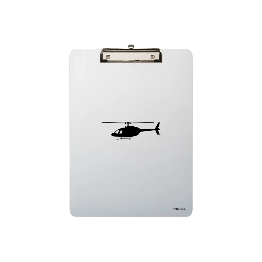 Aluminium-Klemmbrett A4 „Helicopter Silhouette“