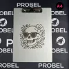 Aluminium Klemmbrett – Skull Flower Motiv – A4 A5 A6