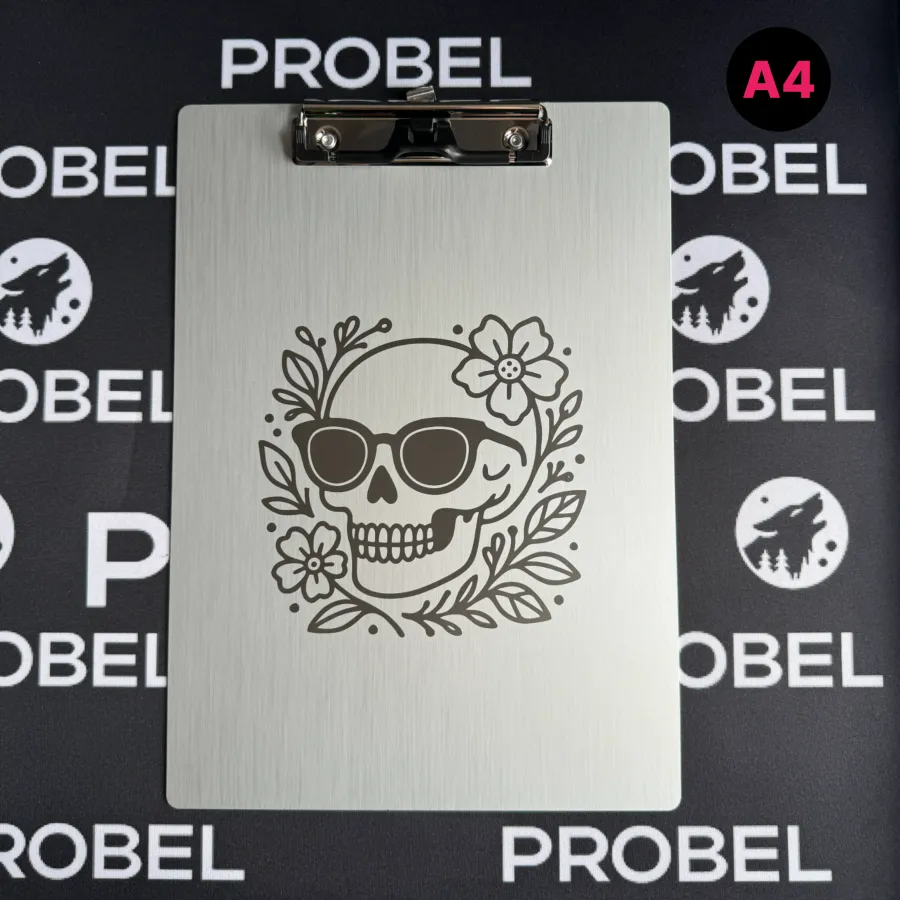 Aluminium-Klemmbrett A4/A5/A6 „Skull Flower“