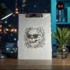 Aluminium Klemmbrett – Skull Flower Motiv – A4 A5 A6