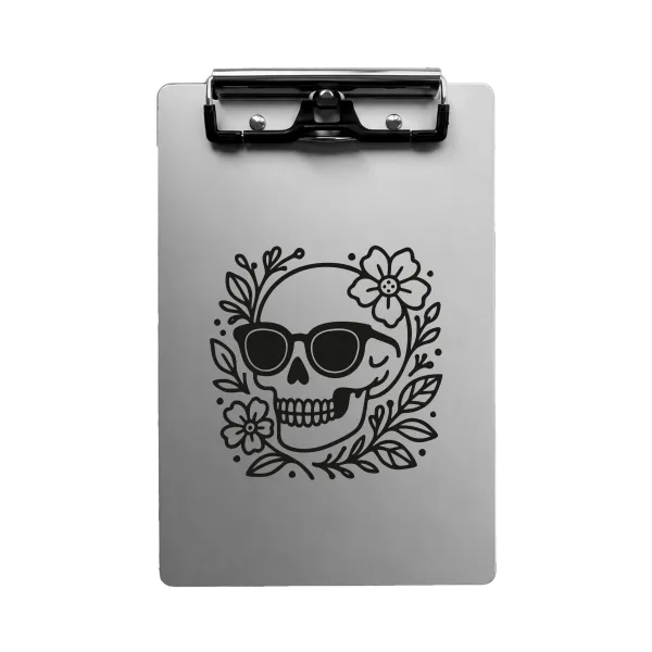 Aluminium-Klemmbrett A4/A5/A6 „Skull Flower“