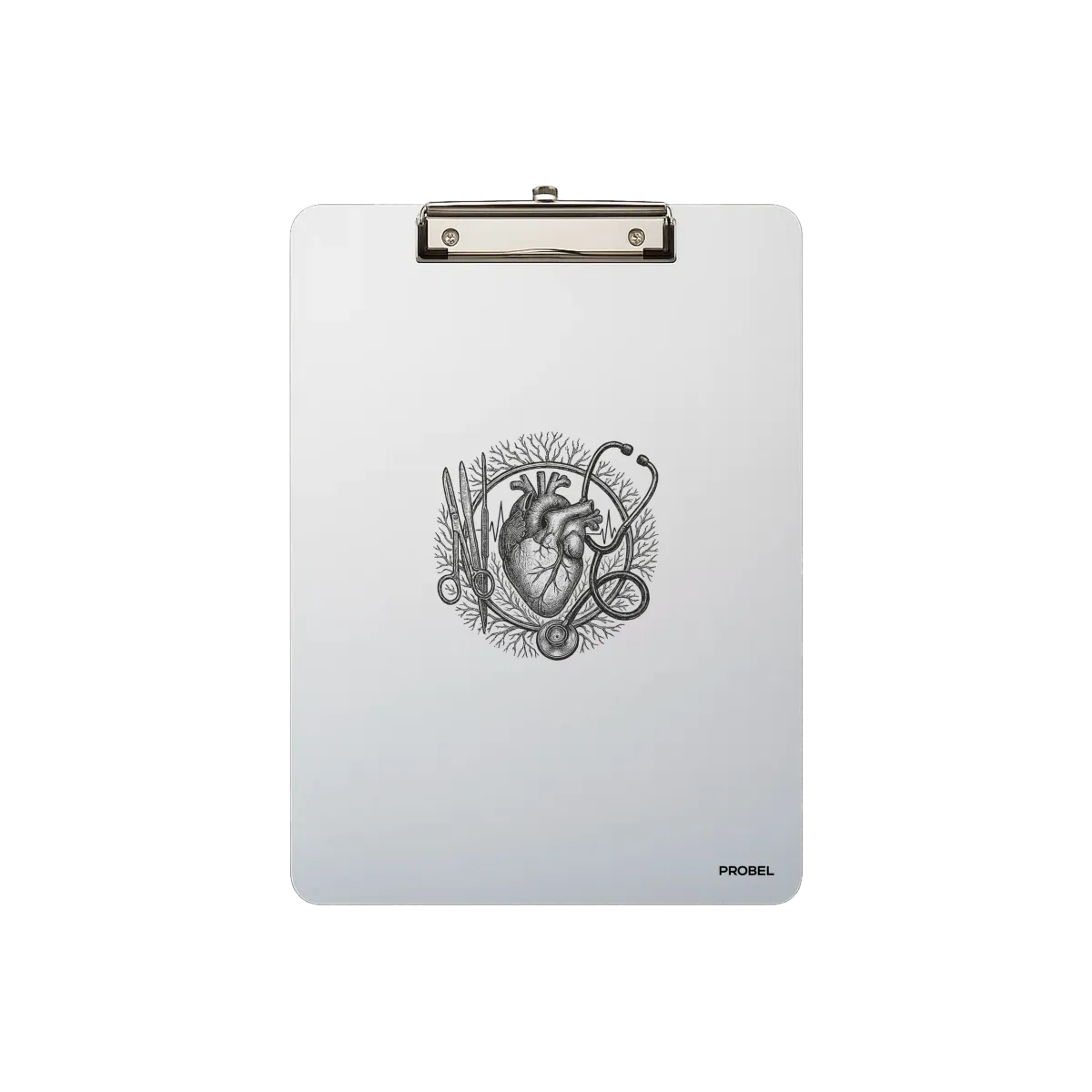 Klemmbrett Aluminium A4 "Medical Heart"