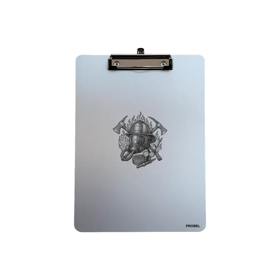 Aluminium-Klemmbrett A4 „Firefighter Gear“