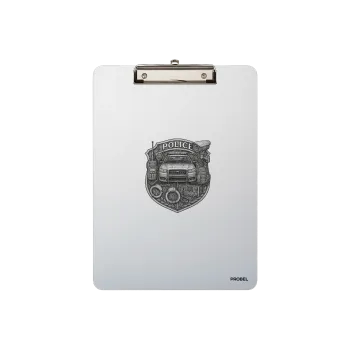 Porte-bloc en aluminium A4 "Police Shield"