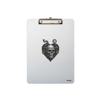 Klemmbrett Aluminium A4 "Steam Skull Heart"
