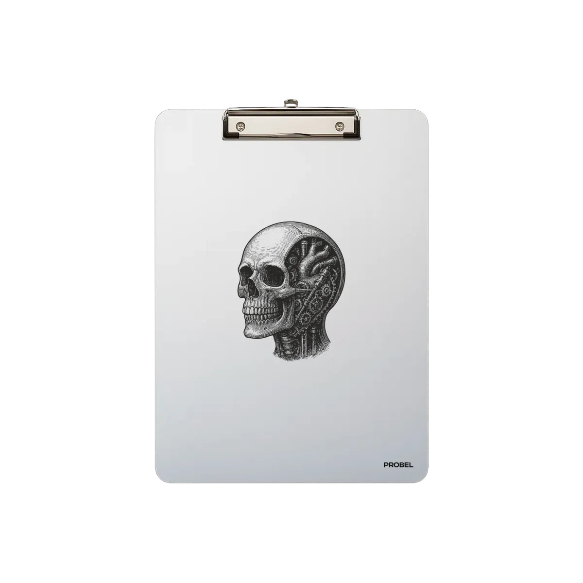 Aluminium Clipboard A4 "Techno Skull"