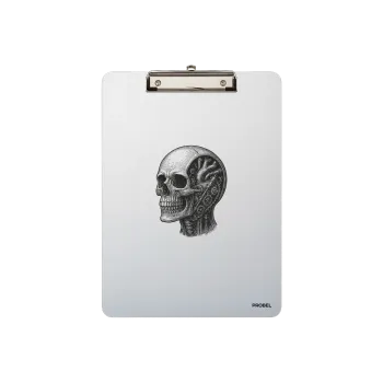 Klemmbrett Aluminium A4 "Techno Skull"