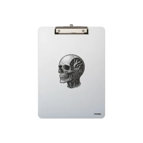 Aluminium-Klemmbrett A4 „Techno Skull“