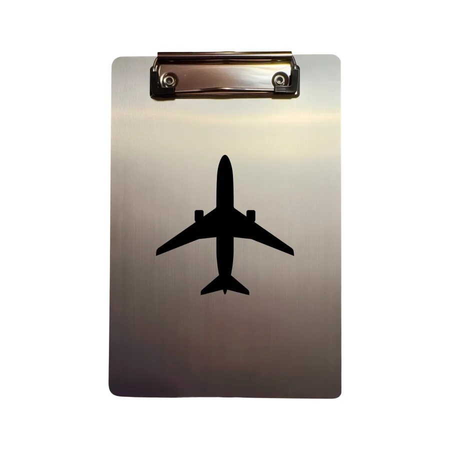 Aluminium-Klemmbrett A5 „Aircraft Silhouette“