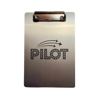 Klemmbrett Aluminium A5 "Pilot Script & Flight Trails"