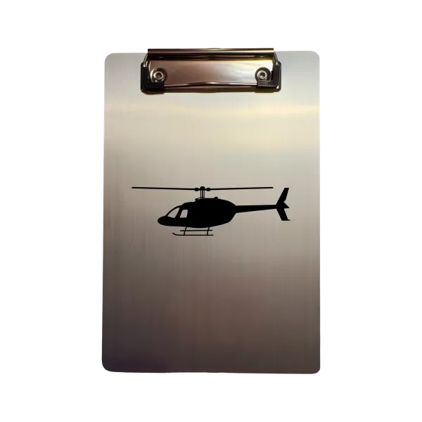 Aluminium-Klemmbrett A5 „Helicopter Silhouette“