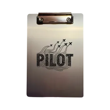 Klemmbrett Aluminium A5 "PILOT Topographic Flight"
