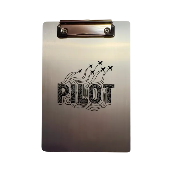 Aluminium-Klemmbrett A5 „PILOT Topographic Flight“