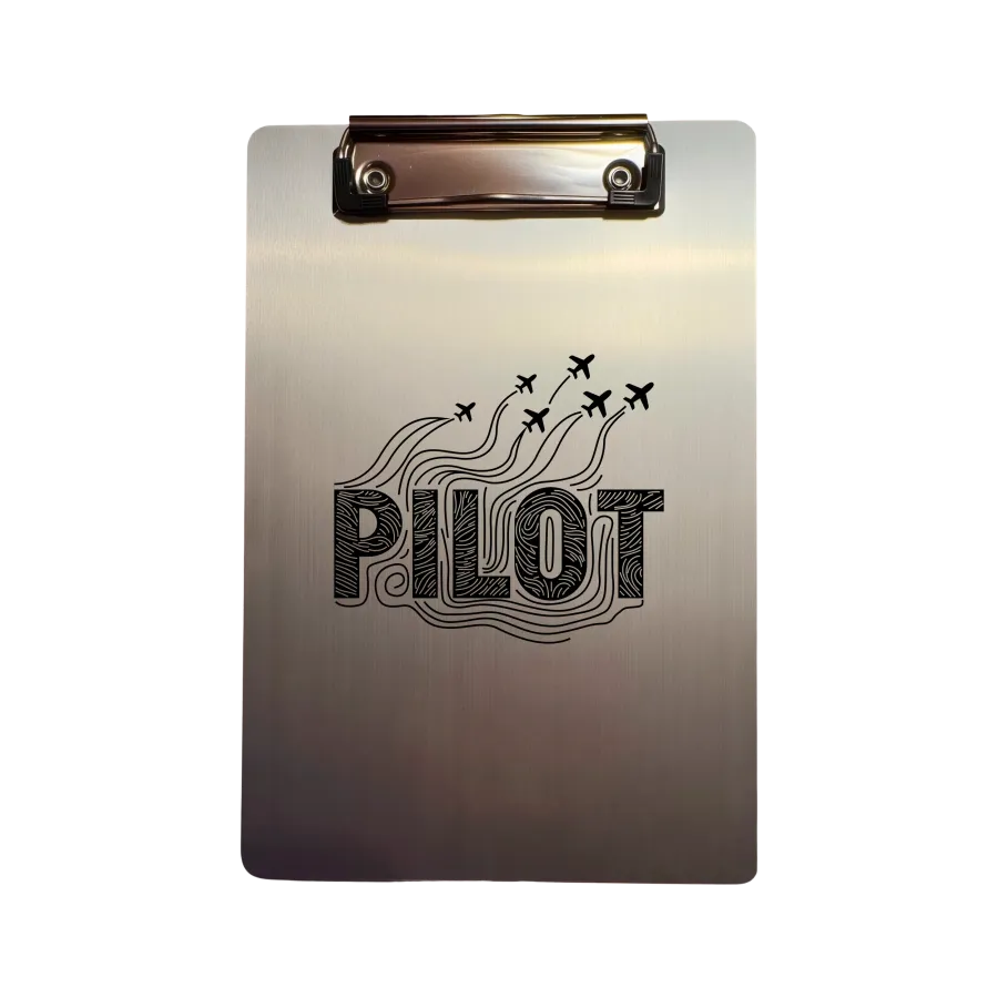 Aluminium-Klemmbrett A5 „PILOT Topographic Flight“