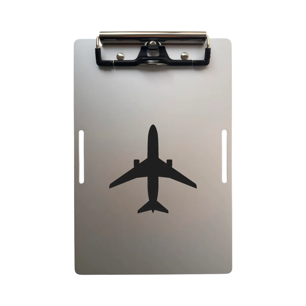 Aluminium Clipboard A5 – Pilot Kneeboard mit Flugzeug-Lasergravur inkl. Kniegurt