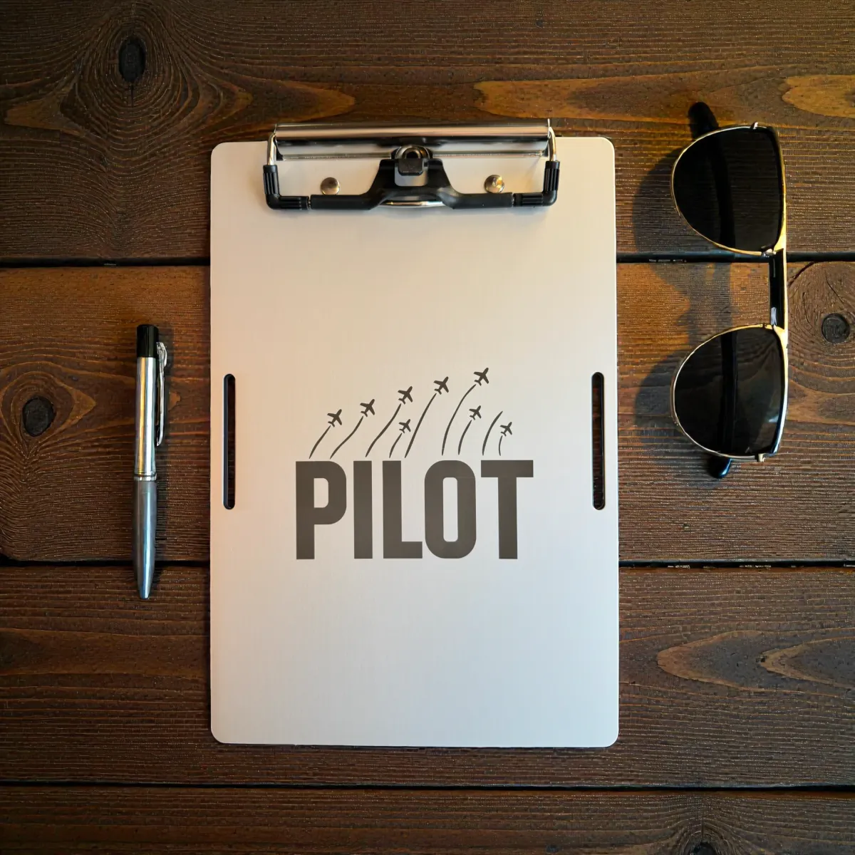 Aluminium Klemmbrett A5 – Pilot Kneeboard „PILOT“
