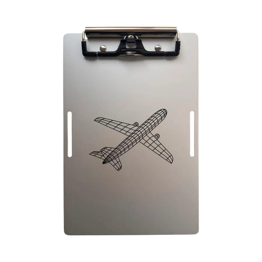 Aluminium-Klemmbrett A5 – Wireframe Aircraft