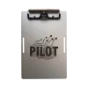 Aluminium Klemmbrett A5 mit Kniegurt – Lasergravur Pilot – ideal für Cockpit & Flugvorbereitung