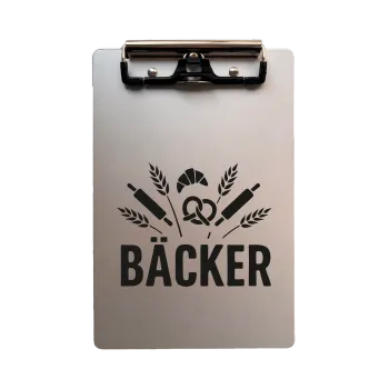 Aluminium Klemmbrett – Bäcker Motiv – A4 A5 A6