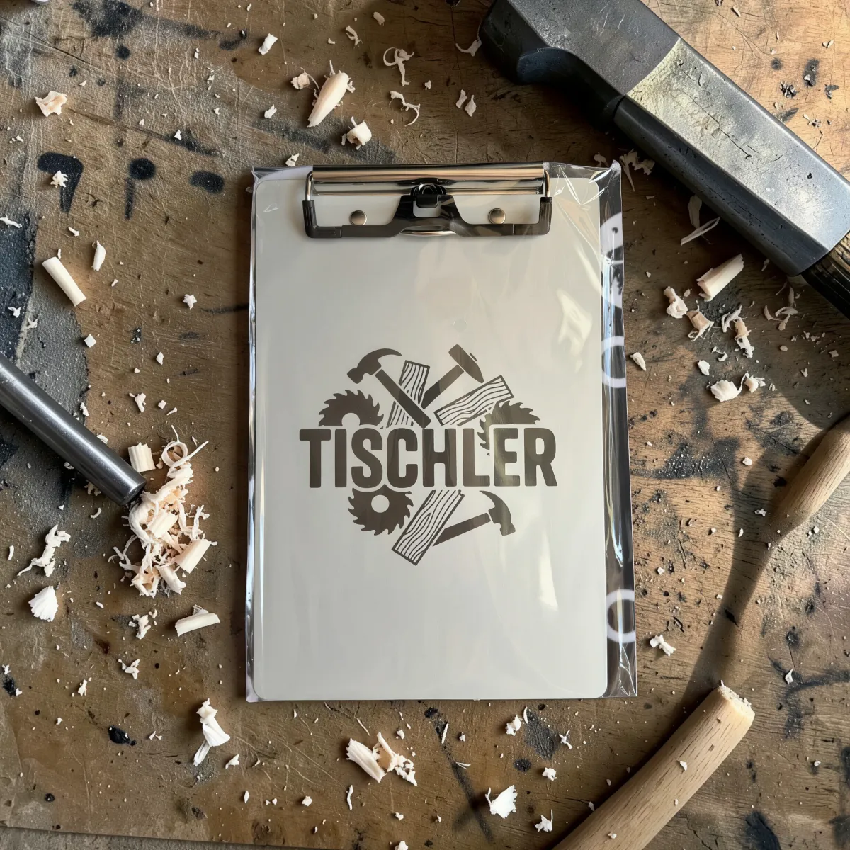 Aluminium Klemmbrett – Tischler Motiv – A4 A5 A6