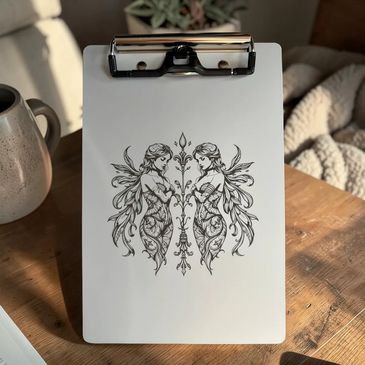 Aluminium Klemmbrett – Fantasy Elfen Motiv – A4 A5 A6