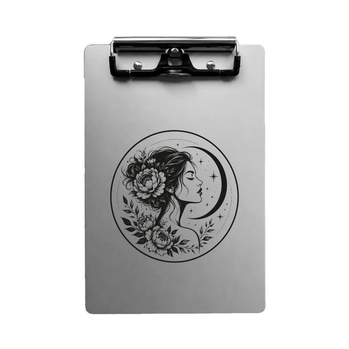 Aluminium Klemmbrett – Moon Lady Motiv – A4 A5 A6
