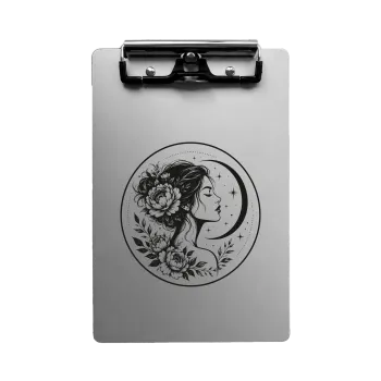Aluminium Klemmbrett – Moon Lady Motiv – A4 A5 A6