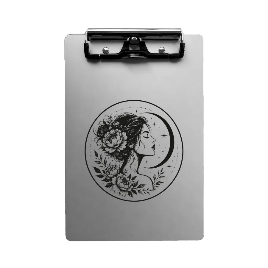 Aluminium-Klemmbrett A4/A5/A6 „Moon Lady“