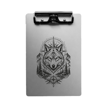 Aluminium Klemmbrett – Wolf Motiv – A4 A5 A6