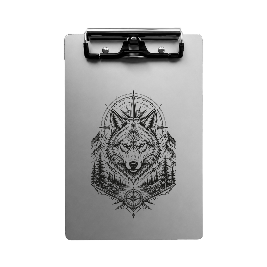 Aluminium-Klemmbrett A4/A5/A6 „Wolf“