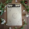 Aluminium Klemmbrett – Mond & Blumen Motiv – A4 A5 A6