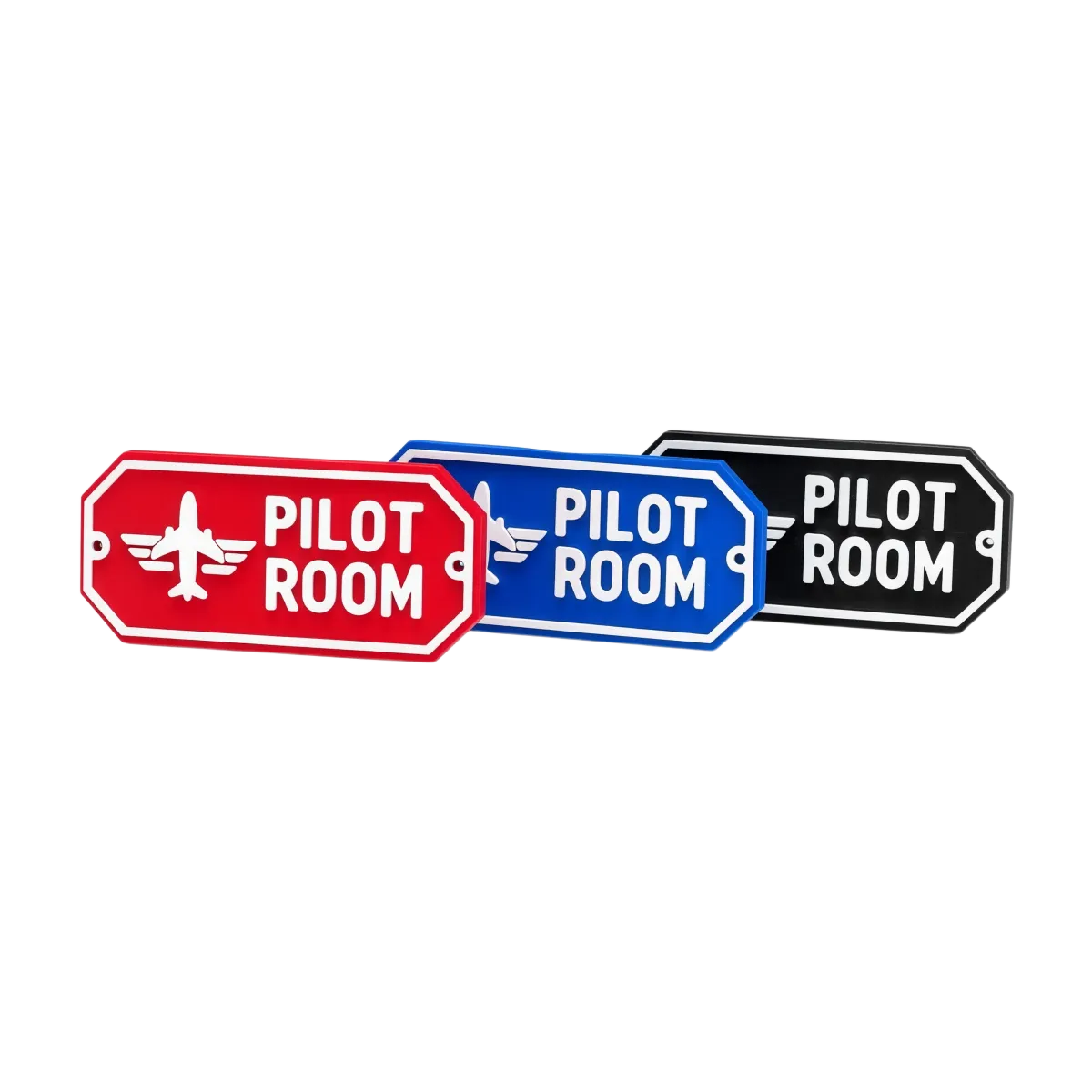 3D-Kunststoffschild "Pilot Room" – dekoratives Piloten-Schild