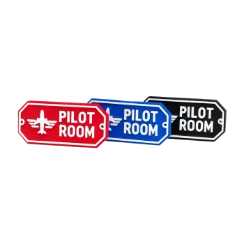 3D-Kunststoffschild "Pilot Room" – dekoratives Piloten-Schild
