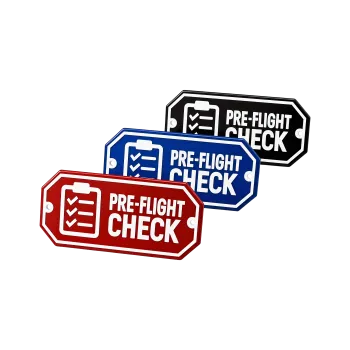 3D-Kunststoffschild "Pre-Flight Check" – dekoratives Piloten-Schild