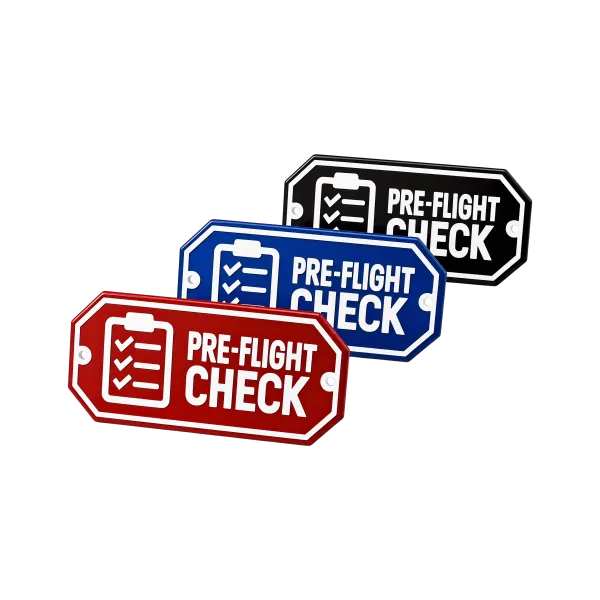 3D-Kunststoffschild "Pre-Flight Check" – dekoratives Piloten-Schild